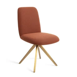 Jesper Home Beige Eetkamerstoelen|Draaibare Eetkamerstoelen|Draaibare Eetkamerstoel Taiwa Turn Gold