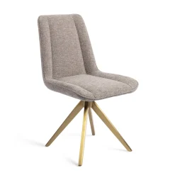 Jesper Home Beige Eetkamerstoelen|Draaibare Eetkamerstoelen|Draaibare Eetkamerstoel Umedo Turn Gold