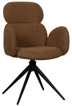 LABEL51 Eetkamerstoelen Bouclé / Teddy|Draaibare Eetkamerstoelen|Draaibare Eetkamerstoel Vidar Bouclé