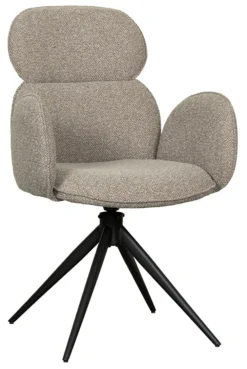 LABEL51 Eetkamerstoelen Bouclé / Teddy|Draaibare Eetkamerstoelen|Draaibare Eetkamerstoel Vidar Bouclé