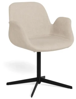 Bendt Beige Eetkamerstoelen|Draaibare Eetkamerstoelen|Draaibare Eetkamerstoel Yonathan Structuurstof, kleur Zand