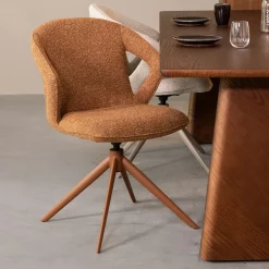 LABEL51 Eetkamerstoelen Bouclé / Teddy|Draaibare Eetkamerstoelen|Draaibare Eetkamerstoel Zurich Bouclé