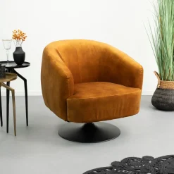 Tower Living Fauteuil Stof / Textiel|Fauteuil Velvet / Fluweel|Draaibare Fauteuil Barga