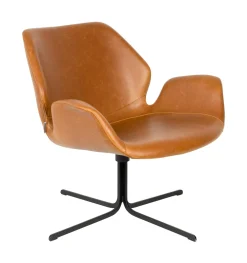 Zuiver Fauteuil Leer / Kunstleer|Draaibare Fauteuil Nikki Vintage PU leder