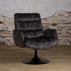 Tower Living Fauteuil Stof / Textiel|Fauteuil Velvet / Fluweel|Draaibare Fauteuil Tropea Velvet