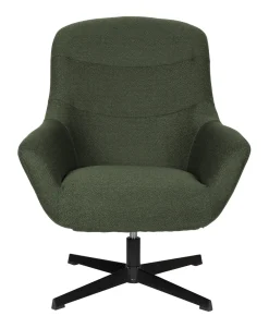 ZILT Fauteuil Stof / Textiel|Fauteuil Bouclé / Teddy|Draaibare Fauteuil Yaki Bouclé, kleur Groen