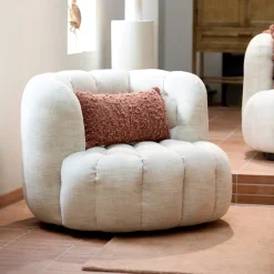 Light & Living Fauteuil Stof / Textiel|Draaifauteuil Amara kleur Crème Cru00e8me