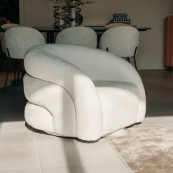 Richmond Interiors Fauteuil Stof / Textiel|Draaifauteuil Arcus kleur Wit