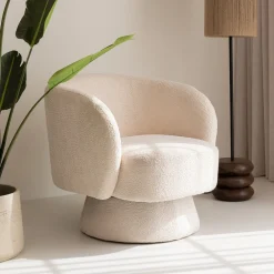 By-Boo Fauteuil Stof / Textiel|Fauteuil Bouclé / Teddy|Draaifauteuil Balou Bouclé
