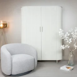 Tower Living Fauteuil Stof / Textiel|Fauteuil Bouclé / Teddy|Draaifauteuil Belfast Bouclé