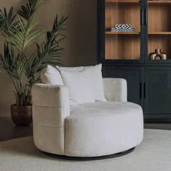 Tower Living Fauteuil Stof / Textiel|Draaifauteuil Bolza Geweven stof