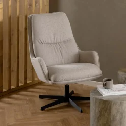 Bendt Fauteuil Stof / Textiel|Draaifauteuil Damiano Stof, kleur Beige