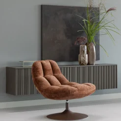 WOOOD Fauteuil Stof / Textiel|Draaifauteuil Elvi Chenille