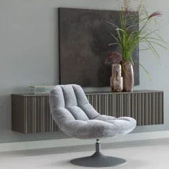 WOOOD Fauteuil Stof / Textiel|Draaifauteuil Elvi Chenille