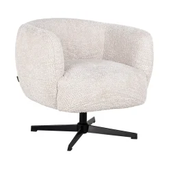 Richmond Interiors Fauteuil Stof / Textiel|Draaifauteuil Estelle Chenille, kleur Crème Cru00e8me