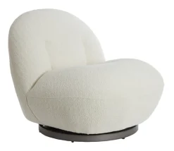 Light & Living Fauteuil Stof / Textiel|Fauteuil Bouclé / Teddy|Draaifauteuil Gumaca Bouclé, kleur Crème Cru00e8me