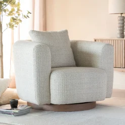 Eleonora Fauteuil Stof / Textiel|Fauteuil Bouclé / Teddy|Draaifauteuil Jordan Grove Bouclé