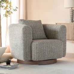 Eleonora Fauteuil Stof / Textiel|Fauteuil Bouclé / Teddy|Draaifauteuil Jordan Grove Bouclé