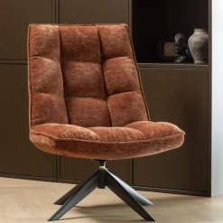 WOOOD Fauteuil Stof / Textiel|Draaifauteuil Jouke Chenille