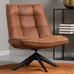 WOOOD Fauteuil Leer / Kunstleer|Draaifauteuil Jouke Lederlook