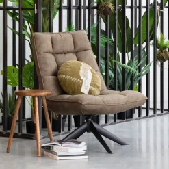 WOOOD Fauteuil Leer / Kunstleer|Draaifauteuil Jouke Lederlook