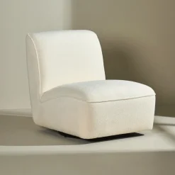 Nohr Fauteuil Stof / Textiel|Fauteuil Bouclé / Teddy|Draaifauteuil Kavitha Bouclé, kleur Wit
