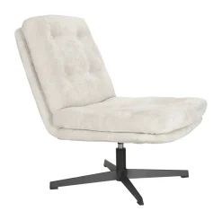 ZILT Fauteuil Stof / Textiel|Draaifauteuil Kawana Chenille, kleur Off White