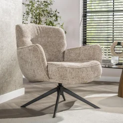 LifestyleFurn Fauteuil Stof / Textiel|Draaifauteuil Laisa Chenille