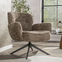 LifestyleFurn Fauteuil Stof / Textiel|Draaifauteuil Laisa Chenille