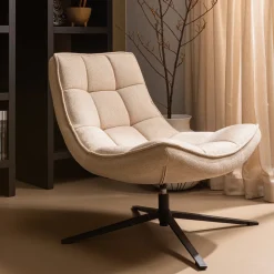 WOOOD Fauteuil Stof / Textiel|Draaifauteuil Maudi Geweven