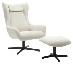 Artistiq Living Fauteuil Stof / Textiel|Draaifauteuil Mendy Met hocker, Rib