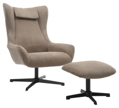 Artistiq Living Fauteuil Stof / Textiel|Draaifauteuil Mendy Met hocker, Rib