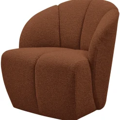 WOOOD Fauteuil Bouclé / Teddy|Draaifauteuil Mojo Bouclé, kleur Melange Roestbruin