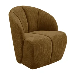 WOOOD Fauteuil Stof / Textiel|Draaifauteuil Mojo Geweven Rib, kleur Honing Geel