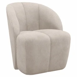 WOOOD Fauteuil Stof / Textiel|Draaifauteuil Mojo Ribstof, kleur Ecru