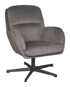 LABEL51 Fauteuil Stof / Textiel|Draaifauteuil Moss kleur Antraciet