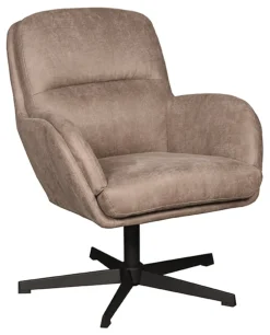 LABEL51 Fauteuil Stof / Textiel|Draaifauteuil Moss Micro Suede, kleur Taupe