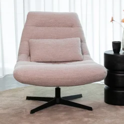 LABEL51 Fauteuil Stof / Textiel|Fauteuil Bouclé / Teddy|Draaifauteuil Nox Bouclé, kleur Naturel