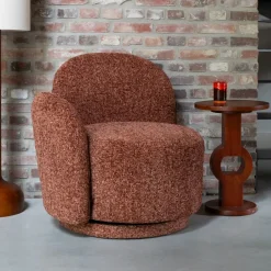 Dutchbone Fauteuil Stof / Textiel|Draaifauteuil Rose Geweven stof