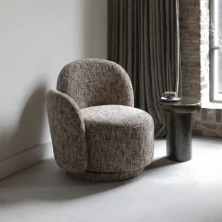 Dutchbone Fauteuil Stof / Textiel|Draaifauteuil Rose Geweven stof