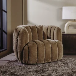 Tower Living Fauteuil Stof / Textiel|Draaifauteuil Verdi Chenille