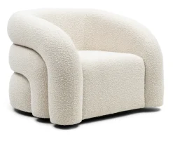 Rivièra Maison Fauteuil Stof / Textiel|Fauteuil Bouclé / Teddy|Draaifauteuil Vittorio Bouclé, kleur Simply White