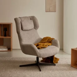 Kave Home Fauteuil Stof / Textiel|Draaifauteuil Zalina