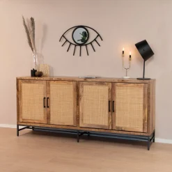 RENEW Dressoirs|Dressoir Carini Hout en Webbing, 200cm