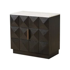 Richmond Interiors Dressoirs|Dressoir Claremont Eiken en travertin, 85cm Bruin