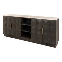 Richmond Interiors Dressoirs|Dressoir Claremont Eiken en travertin, 225cm Bruin