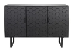 ZILT Dressoirs|Dressoir Derrius Dennenhout, 135cm, kleu zwart