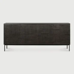 Ethnicraft Dressoirs|Dressoir Grooves Gevernist Teakhout Off Black