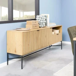 Bendt Dressoirs|Dressoir Lisette Wild Eikenlook, 180cm Naturel