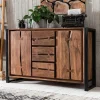 Artistiq Living Dressoirs|Dressoir Live Edge Acaciahout en metaal, 140cm